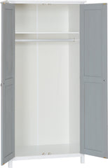 VERMONT 2 DOOR WARDROBE - WHITE/GREY