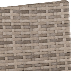 WILLOW 3 PIECE GARDEN SET - GREY RATTAN/GREY FABRIC/BLACK GLASS