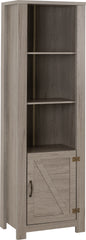 ZURICH 1 DOOR BOOKCASE - GREY WOOD GRAIN