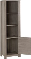 ZURICH 1 DOOR BOOKCASE - GREY WOOD GRAIN