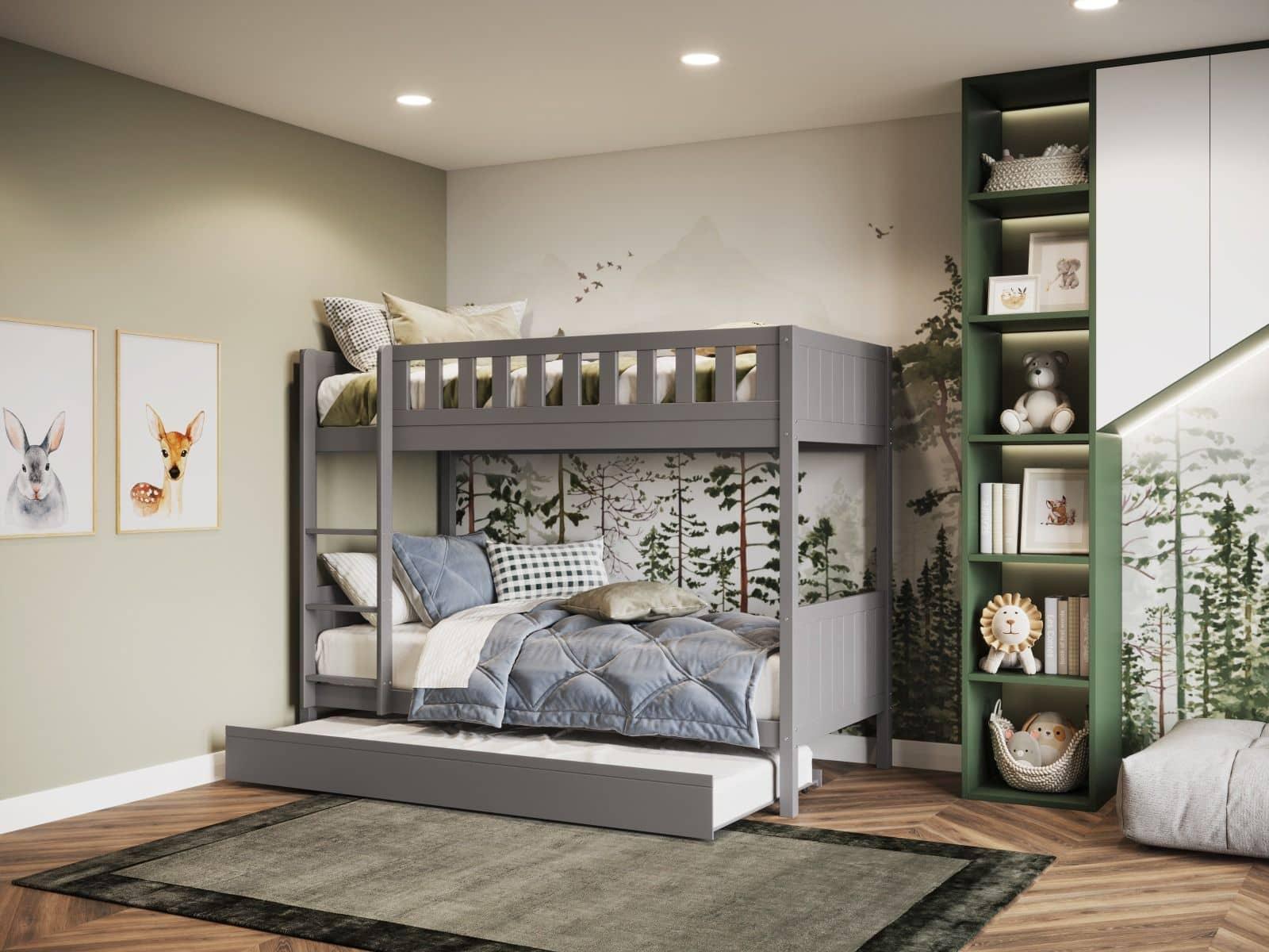 Flair Bea Grey Wooden Bunk Bed