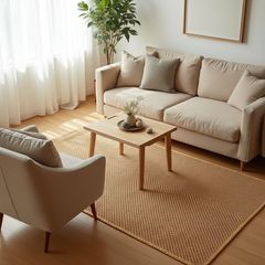 Loop Natural Jute Rug - 155 x 131 cm