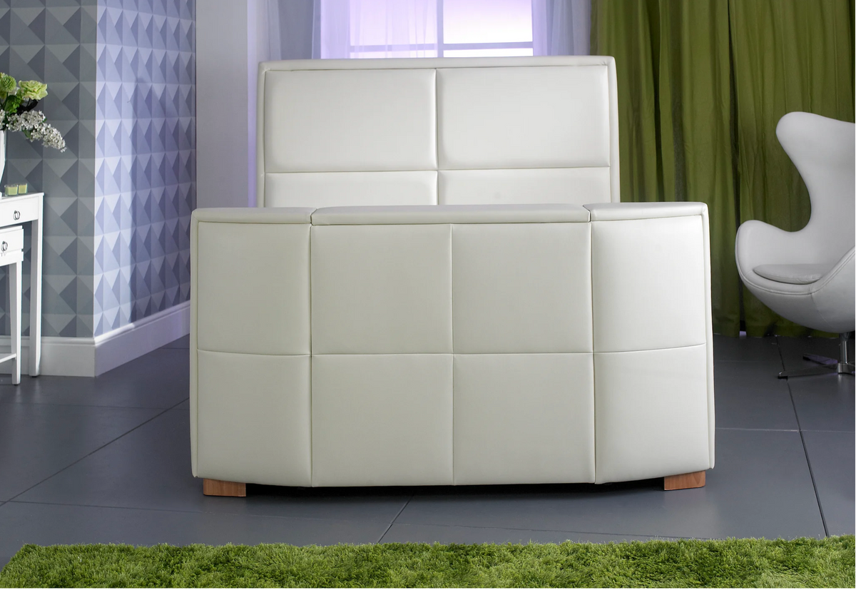 white double tv bed