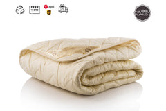 Wool and cotton sateen quilt, natural wool duvet insert