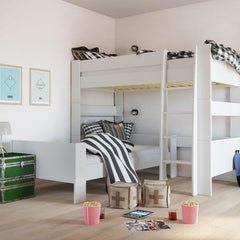 white wooden bed frame 2