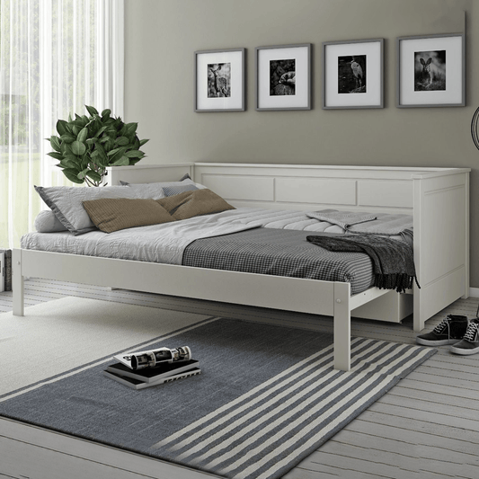 Erika Luxury Guest Bed Grey Solid Wood with Mattress Bundle - Complete Comfort Beds