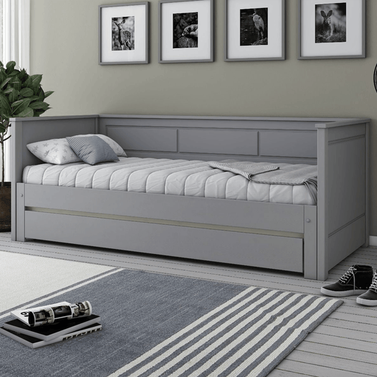 Erika Luxury Guest Bed Grey Solid Wood with Mattress Bundle - Complete Comfort Beds