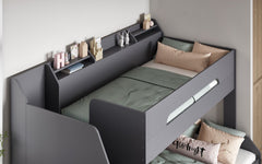 Flair Slick Staircase Grey Triple Bunk Bed With Stairs
