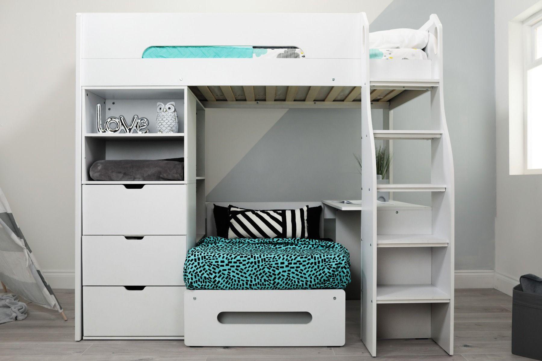 Flair Cosmic Storage High Sleeper With Futon Black - Complete Comfort Beds