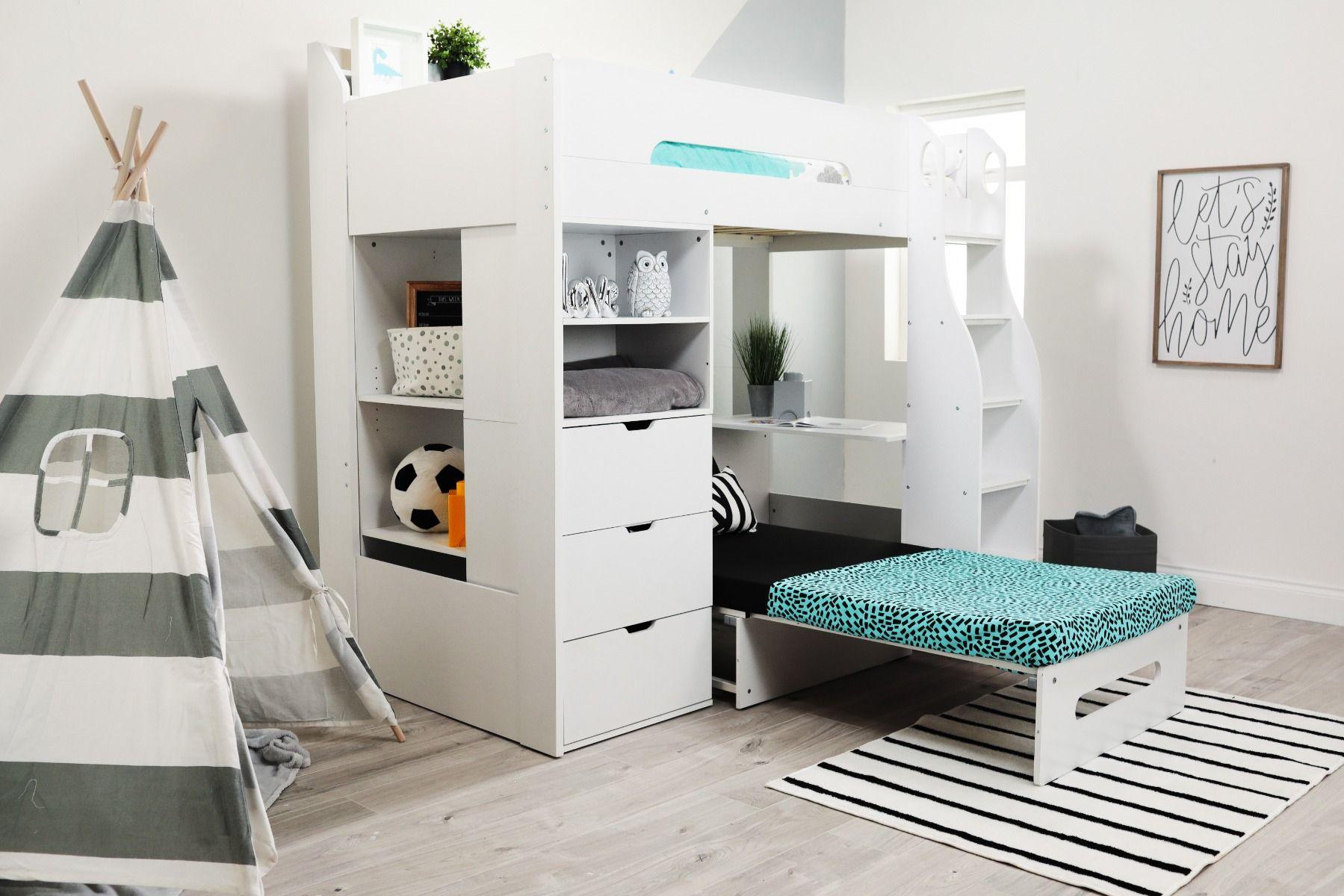 Flair Cosmic Storage High Sleeper With Futon Black - Complete Comfort Beds