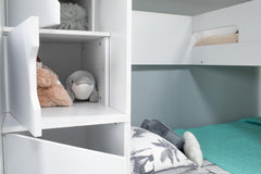 Flair Oscar Staircase Triple Bunk Bed White With Storage - Complete Comfort Beds