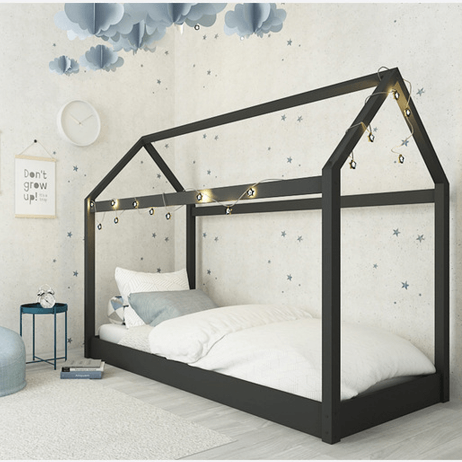 Wooden Tent Bed Black