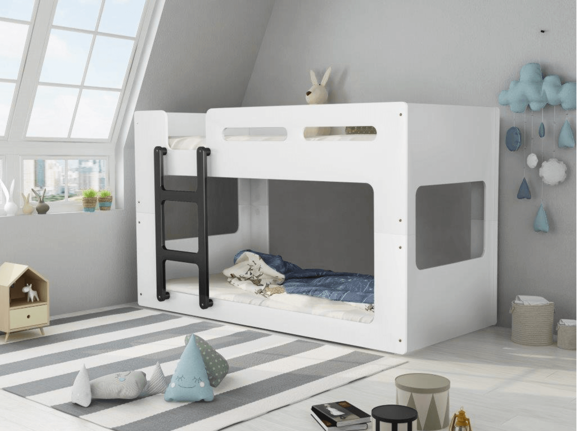 White Pod Kids Bunk Bed 2