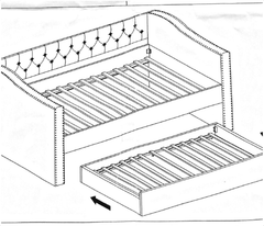 grey day bed with trudle size