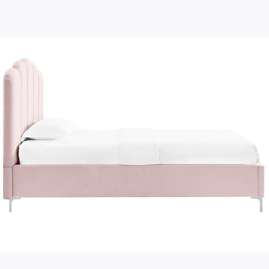Pink Fabric Princess Single Bed Side