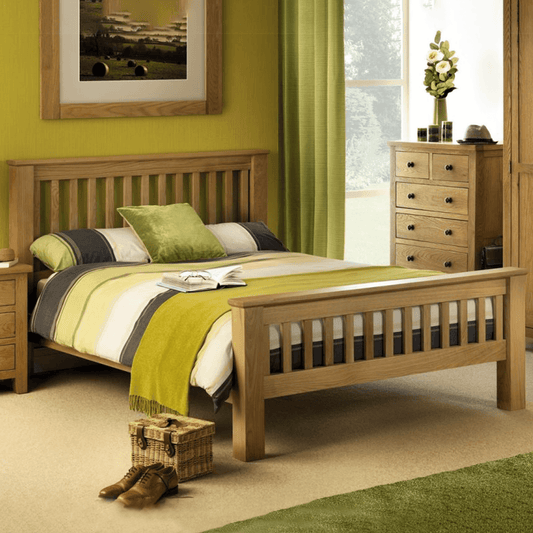 Amsterdam Oak Wooden Super King Bed Frame View