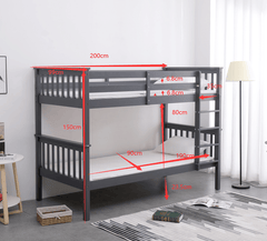 pine wood bunk size