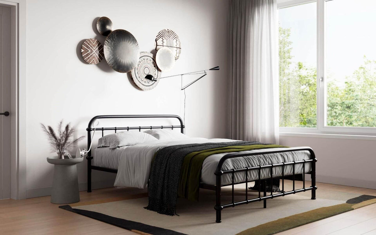 Compton Black Double Metal Bed Frame