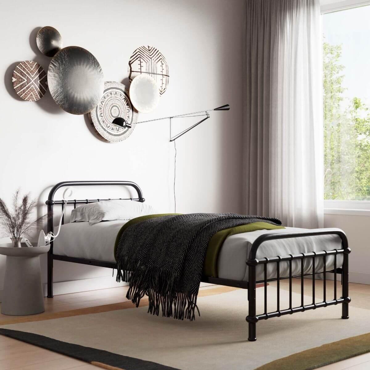 Compton Black Single Metal Bed Frame 1