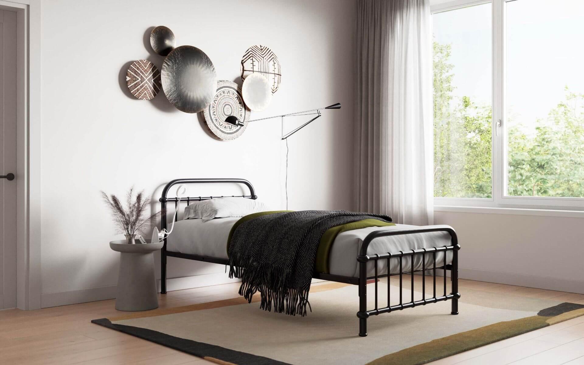 Compton Black Single Metal Bed Frame 2