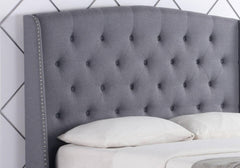 Durrani Studded Fabric Ottoman Double Bed Frame