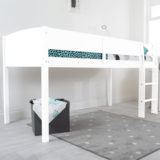Flair Loop Midsleeper Bed White Wooden