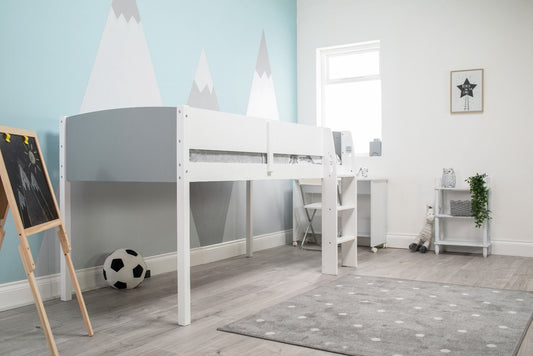 Flair Loop Midsleeper Bed White Grey