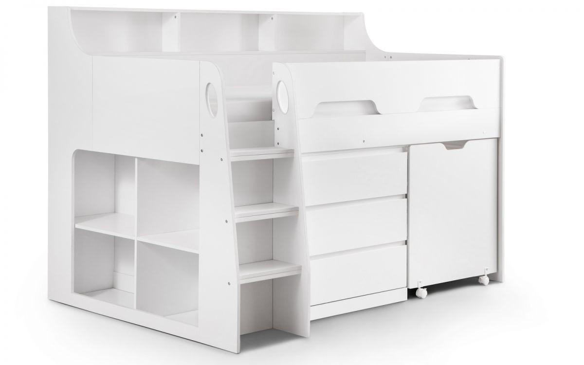 Jupiter White Midsleeper Bunk Bed 2