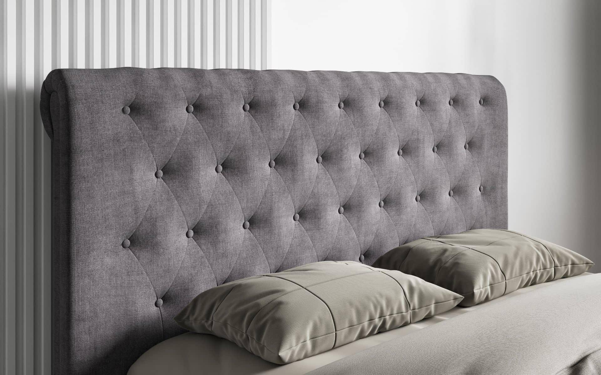 Lola End Lift Fabric Ottoman - Kingsize Bed Frame Grey 2