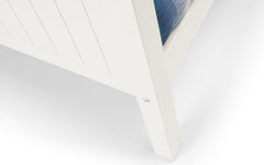 White Single Wooden Bunk Bed Bottom