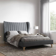 Nordin Platinum Grey Double Bed Frame
