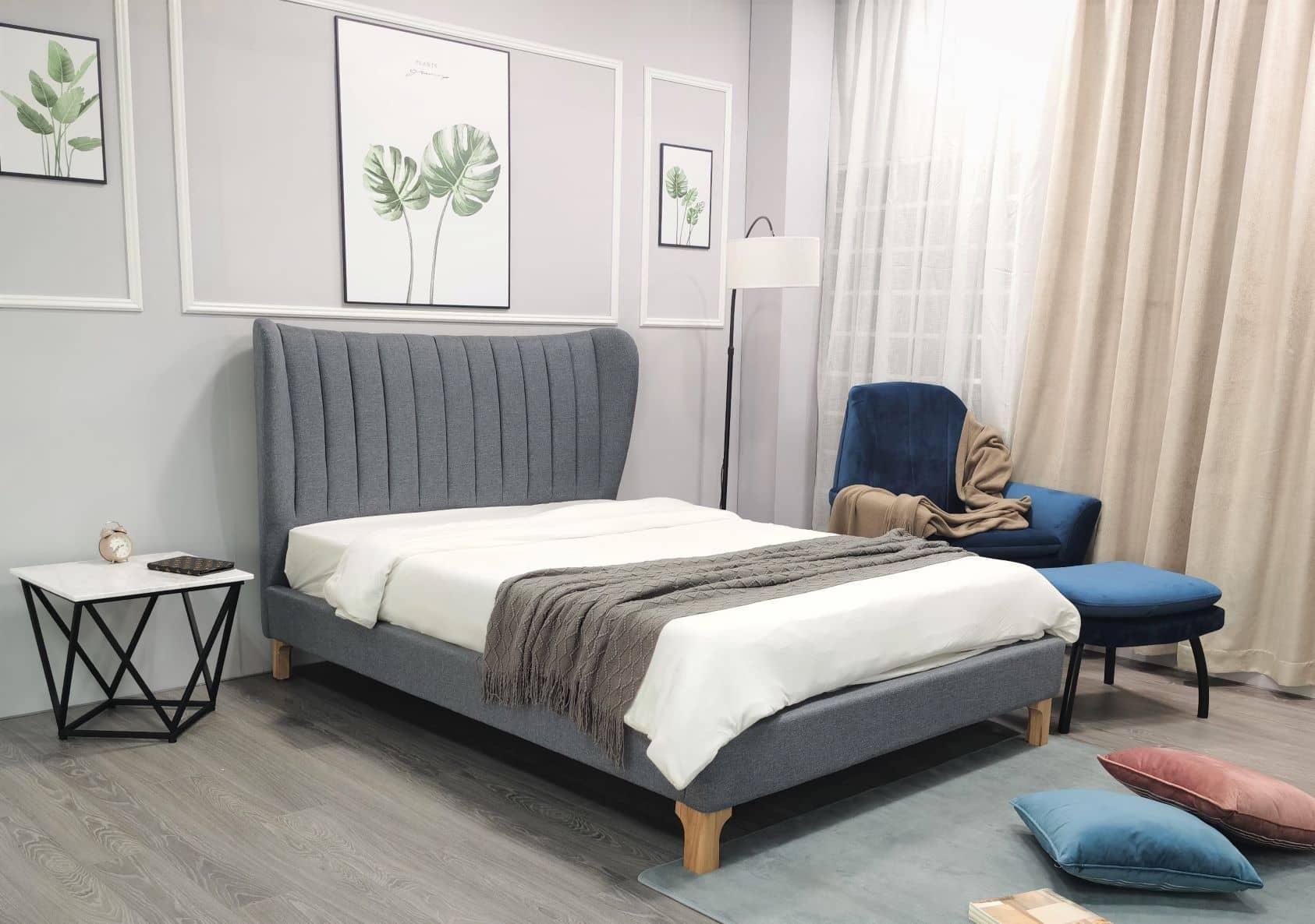 Nordin Platinum Grey Double Bed Frame 2
