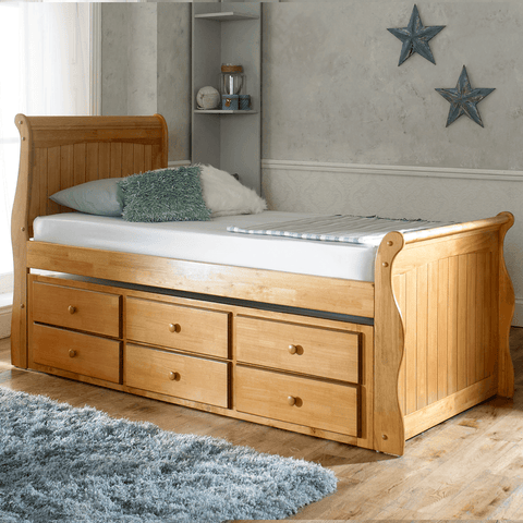 oak captain wooden bed frame 2