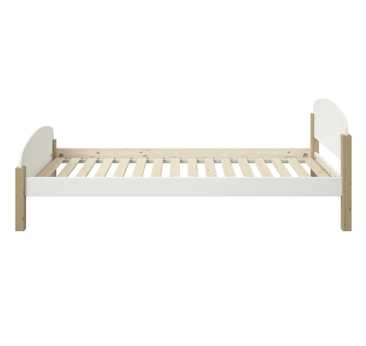 Seto Single Bed White and Pine Frame