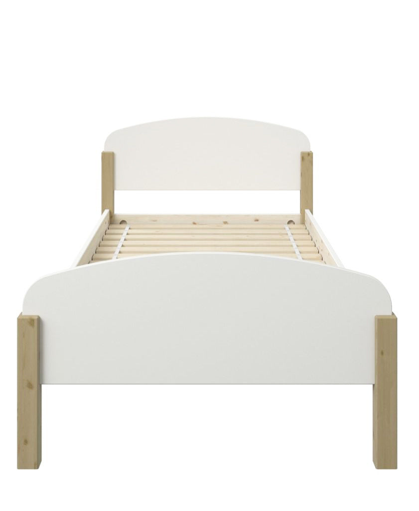 Seto Single Bed White Pine Front