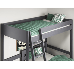 Noomi Tera Small Double High Sleeper with Single L Shaped Bunk Bed Frame in Grey - Complete Comfort Beds