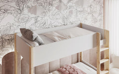 Noomi Tipo Single Pine Bunk Bed Frame with Trundle in White - Complete Comfort Beds