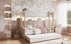 Noomi Tipo Single Pine Bunk Bed Frame with Trundle in White - Complete Comfort Beds