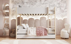 Noomi Tipo Single Pine Bunk Bed Frame with Trundle in White - Complete Comfort Beds