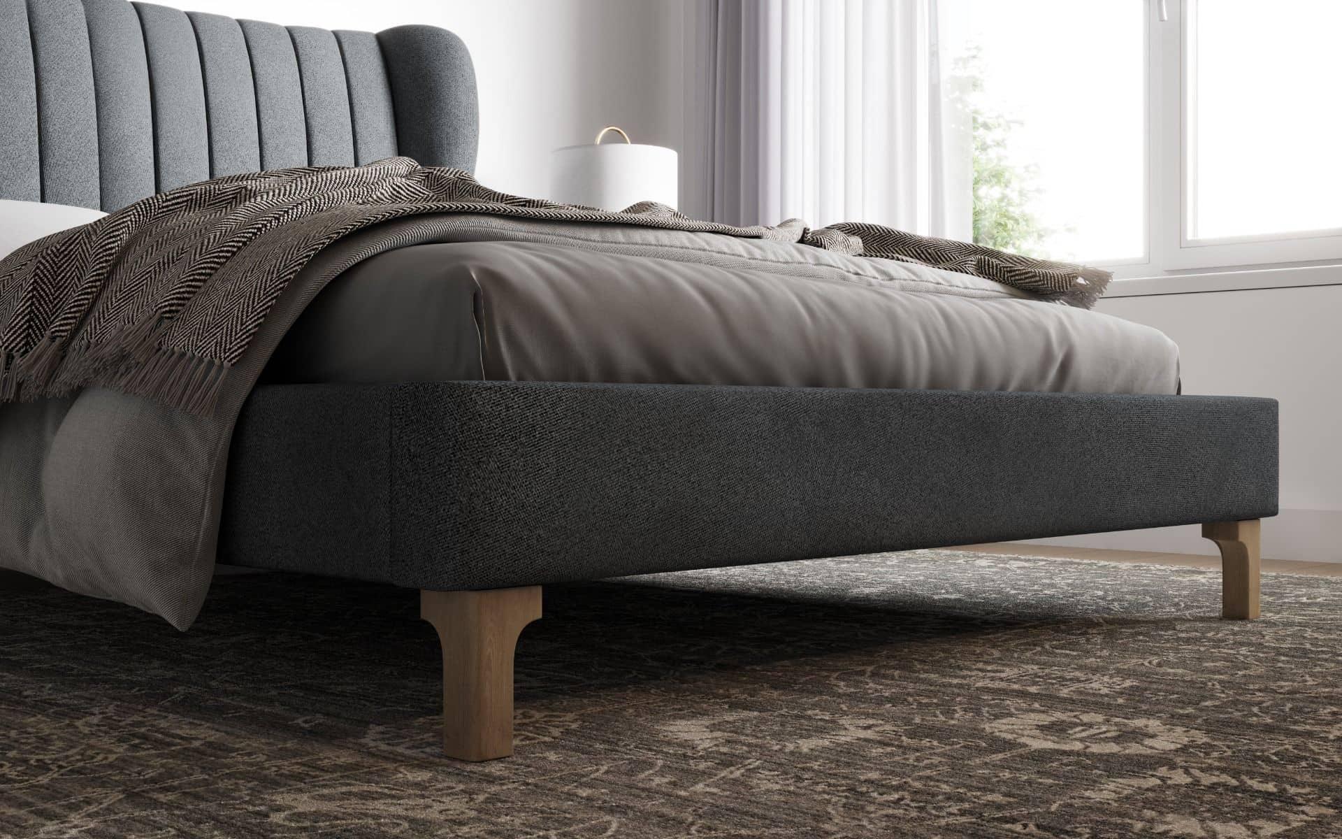 Nordin Platinum Grey Double Bed Frame Footend