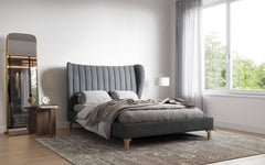 Nordin Platinum Grey Double Bed Frame View